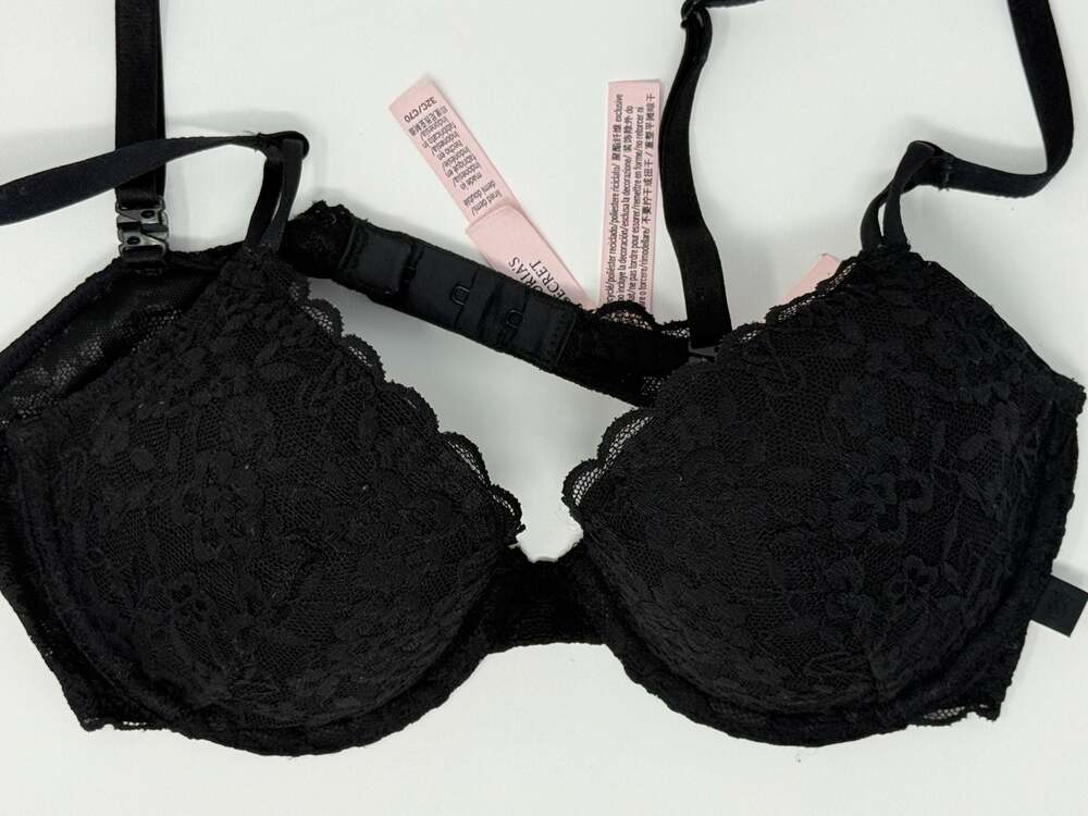 Victoria's Secret Black Lace Lined Demi Bra